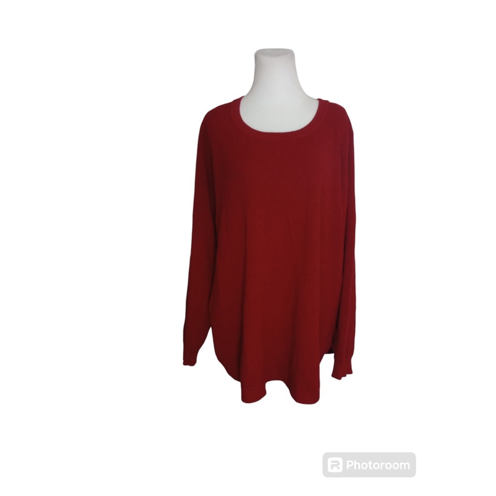 Cyrus Red Plus Size 3x Women's Rayon Sweater Statement Holiday Flowy